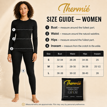THERMIÉ Women's Cream Thermal Base Layer Set