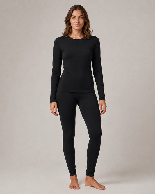 THERMIÉ Women's Black Thermal Base Layer Set