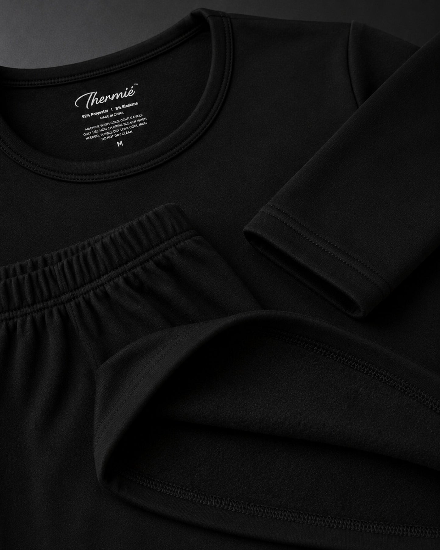 THERMIÉ Women's Black Thermal Base Layer Set