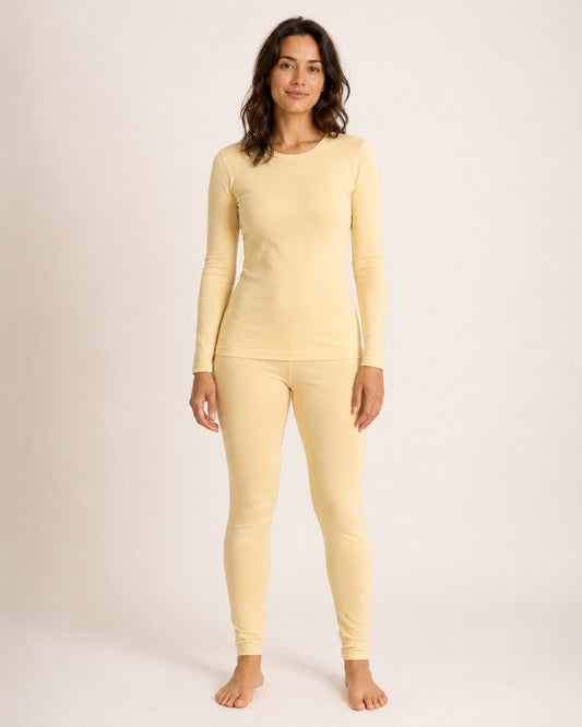 THERMIÉ Women's Cream Thermal Base Layer Set