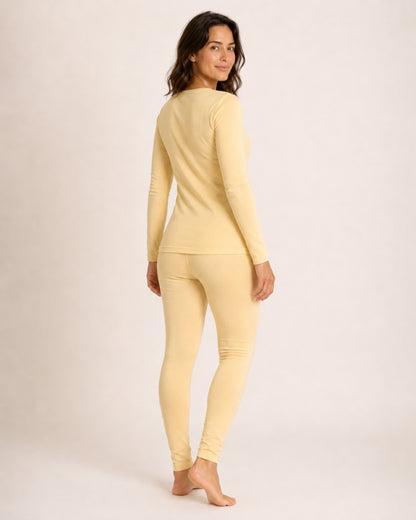 THERMIÉ Women's Cream Thermal Base Layer Set