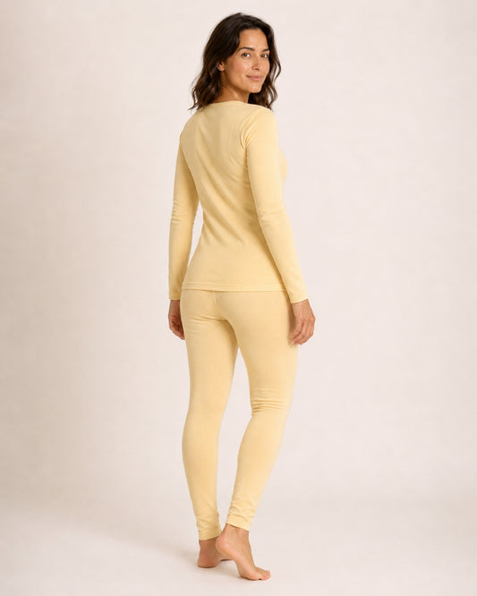 THERMIÉ Women's Cream Thermal Base Layer Set