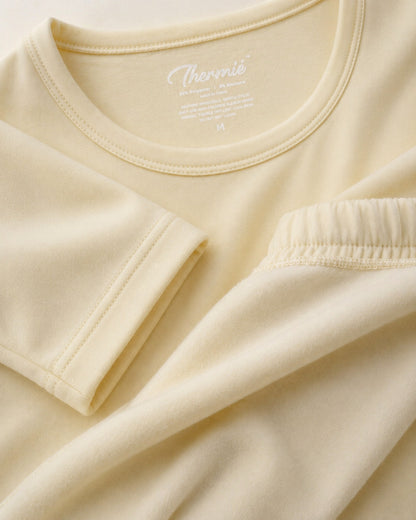 THERMIÉ Women's Cream Thermal Base Layer Set